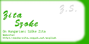 zita szoke business card