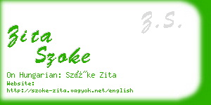 zita szoke business card